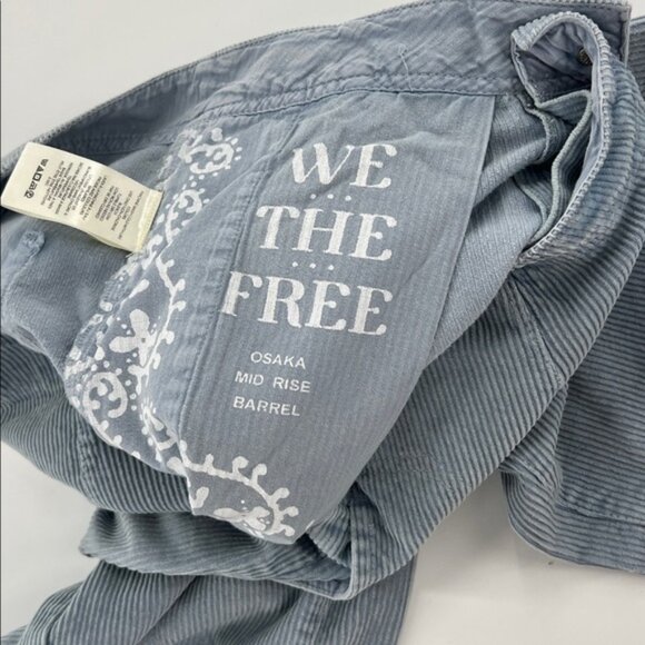 We The Free blue Osaka mid rise barrel Corduroy Jeans 30 - Picture 7 of 13